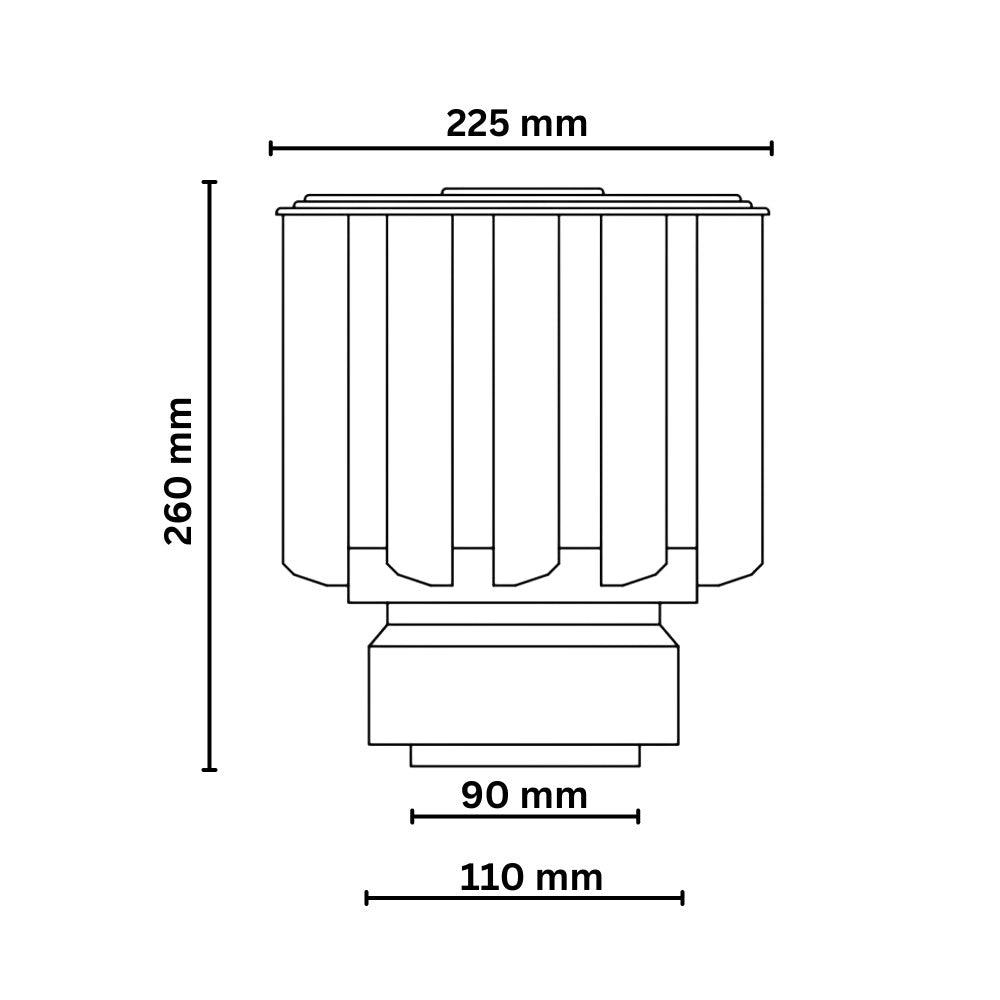Entlüfteraufsatz, windbetrieben für Flachdachentlüfter DN90-100