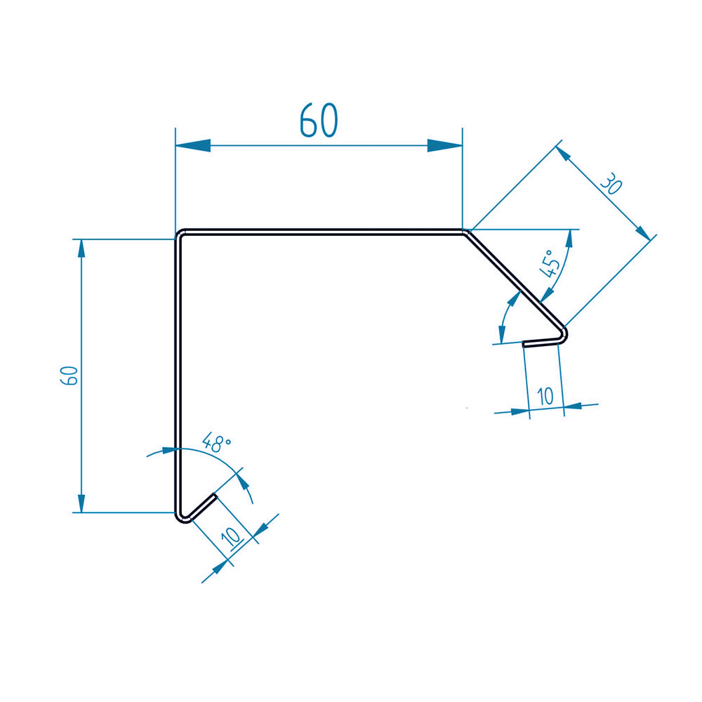 Dachrandprofil ISOS Anthrazit RAL 7016 / 1,95 Meter