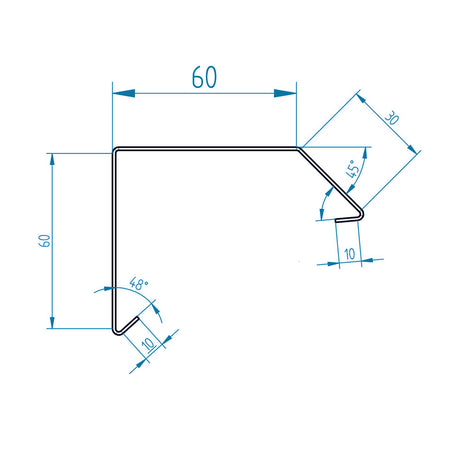 Dachrandprofil ISOS Anthrazit RAL 7016 / 1,95 Meter