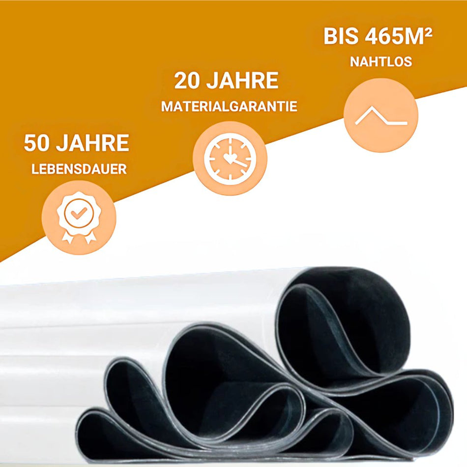 DACHPROTECT EPDM Dachfolie Weiß im Zuschnitt
